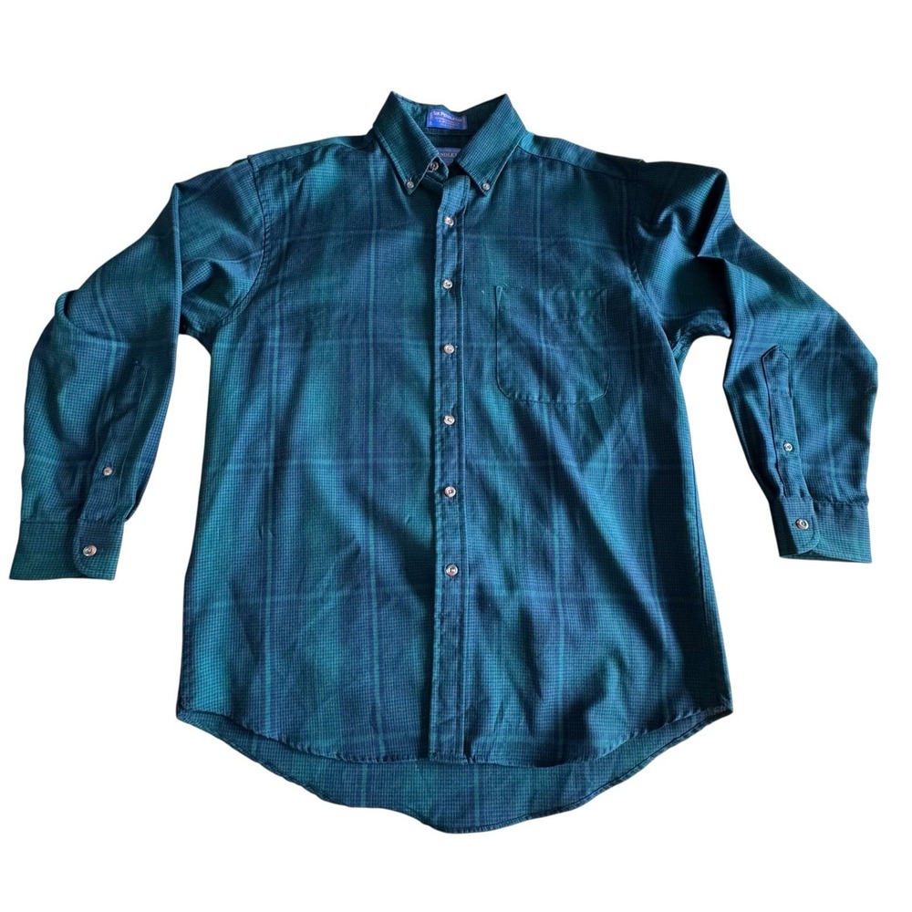 Pendleton‎ Sir Pendleton Shirt M Green Plaid Virgin Wool Button Down Preppy USA